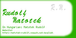 rudolf matotek business card